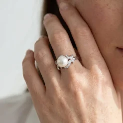 Akoya Pearl & Diamond Crown Jewel Ring
