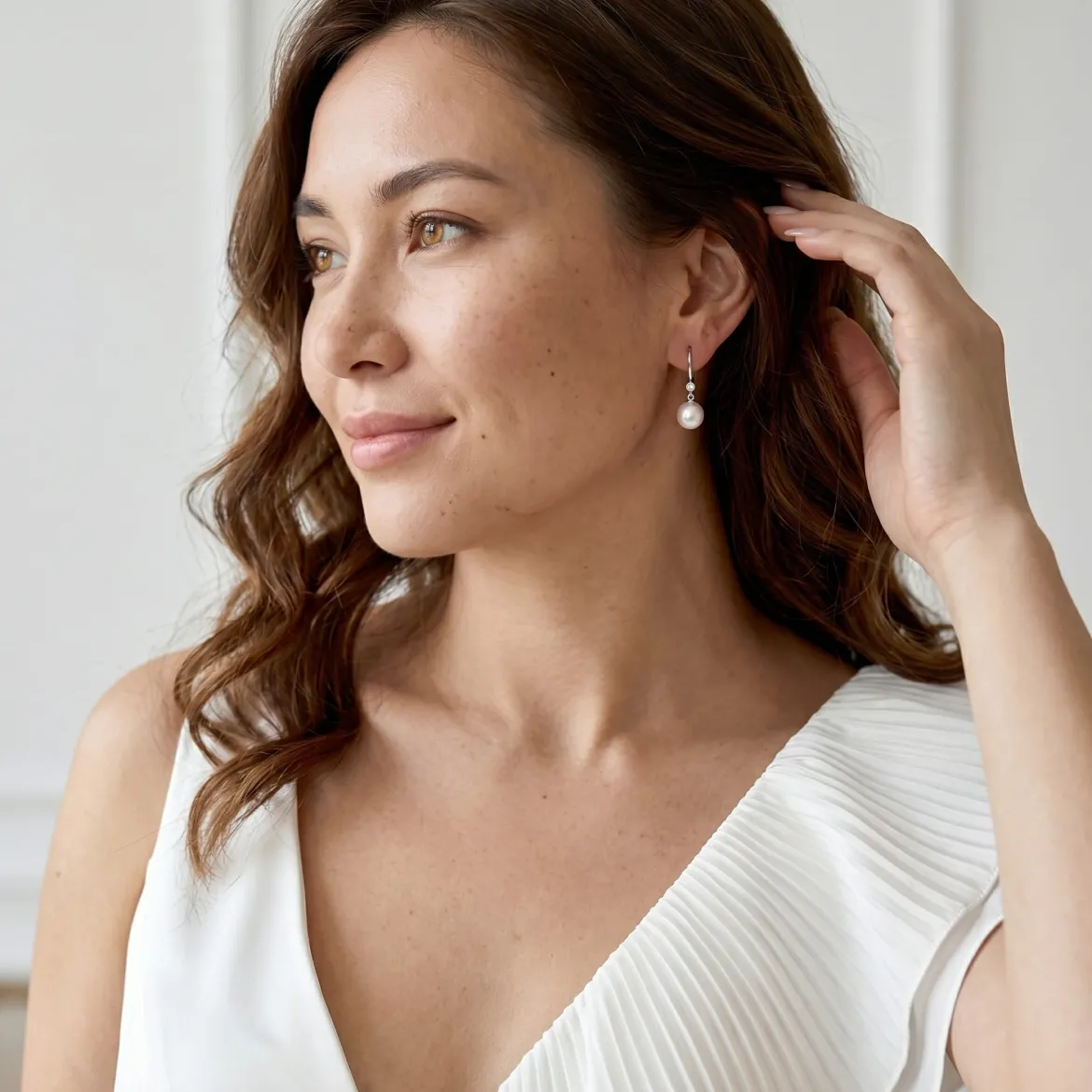 Akoya Pearl & Diamond Michelle Earrings
