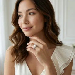 Akoya Pearl & Diamond Willow Ring