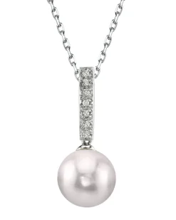 Akoya Pearl Dangling Diamond Pendant