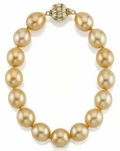 Baroque Shaped Golden South Sea Pearl Bracelet, 10.0-11.0mm - AAA Quality