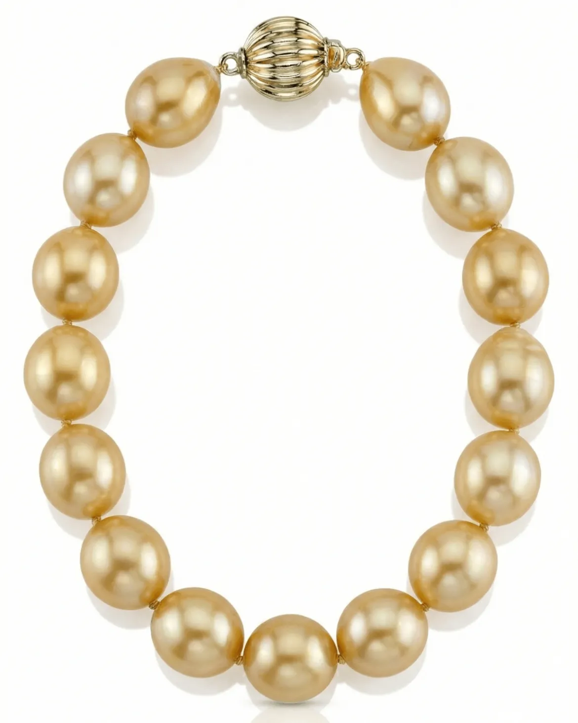 Baroque Shaped Golden South Sea Pearl Bracelet, 10.0-11.0mm - AAA Quality