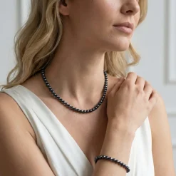 Black Akoya Pearl Bracelet, 5.5-6.0mm - Choose Your Quality