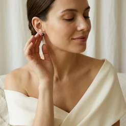 Black Akoya Round Pearl Stud Earrings, 7.5-8.0mm