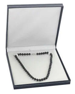 Black Japanese Akoya Pearl Opera Length Necklace - Choose Pearl Size