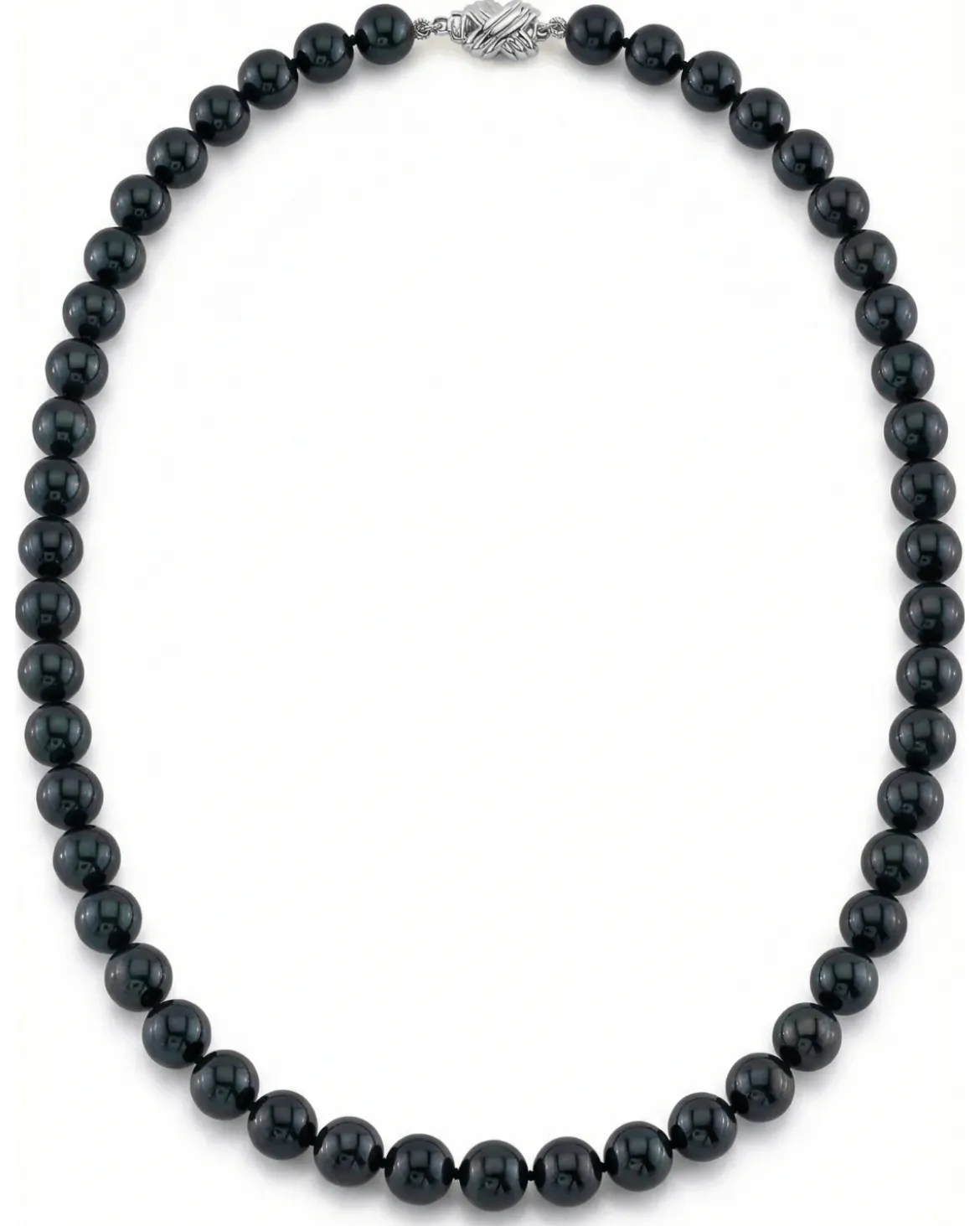 Black Japanese Akoya Pearl Necklace, 7.5-8.0mm - AAA Quality