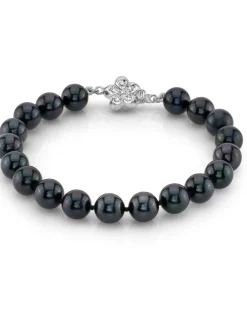 Black Japanese Akoya Pearl Bracelet, 7.5-8.0mm