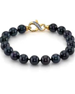 Black Japanese Akoya Pearl Bracelet, 8.0-8.5mm