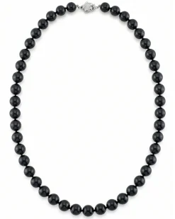 Black Japanese Akoya Pearl Necklace, 8.0-8.5mm - AA+ Quality