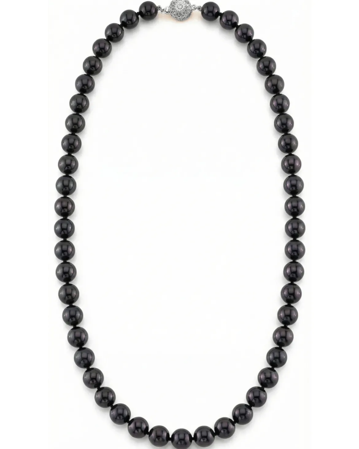 Black Japanese Akoya Pearl Necklace, 8.5-9.0mm - AA+ Quality