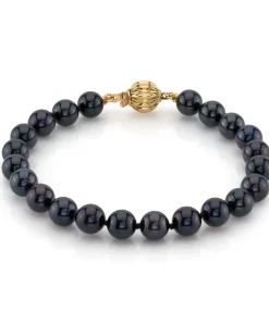 Black Japanese Akoya Pearl Bracelet, 6.5-7.0mm