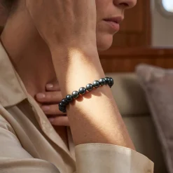 Black Japanese Akoya Pearl Bracelet, 6.5-7.0mm