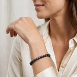 Black Japanese Akoya Pearl Bracelet, 6.5-7.0mm