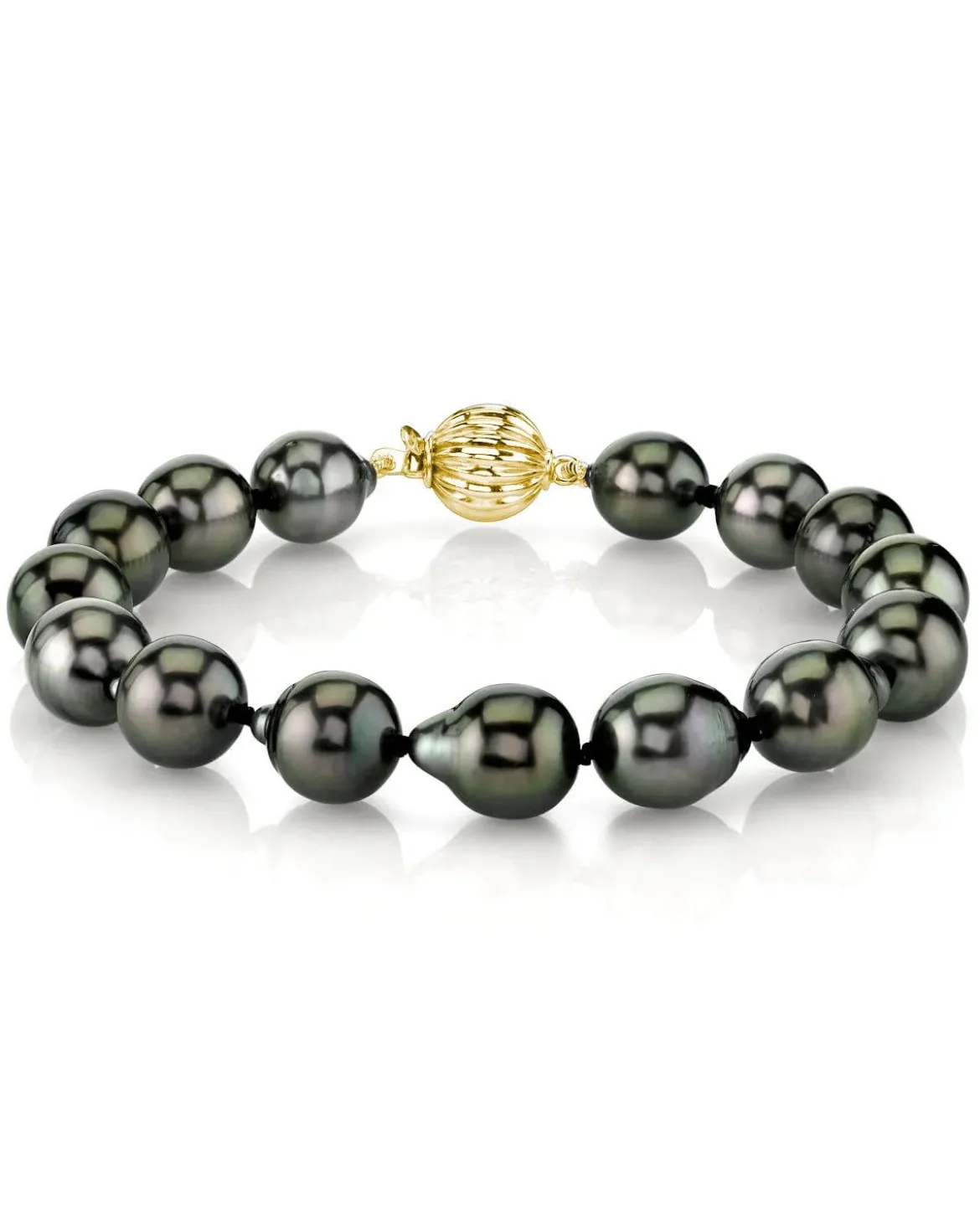 Black Tahitian Drop-Shape Pearl Bracelet - AAA Quality - Choose Size