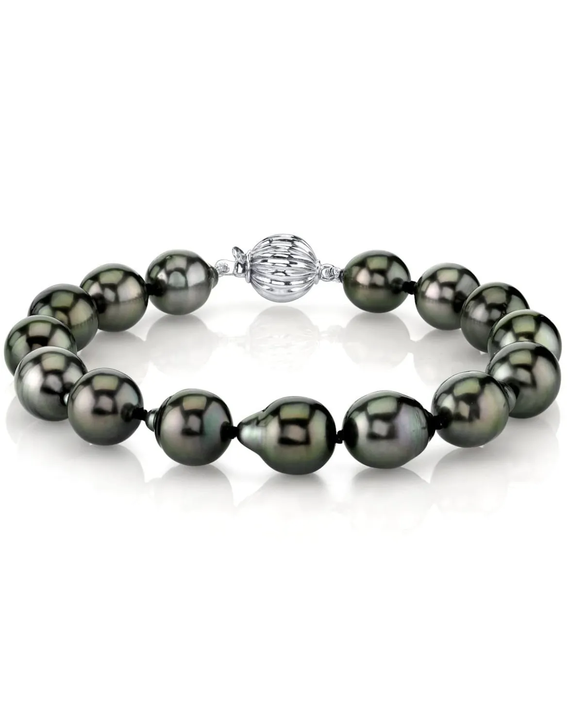 Black Tahitian Drop-Shape Pearl Bracelet - AAA Quality - Choose Size