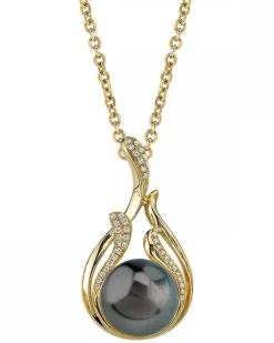 Black Tahitian Pearl & Diamond Wildfire Pendant