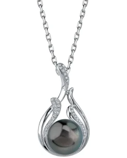 Black Tahitian Pearl & Diamond Wildfire Pendant