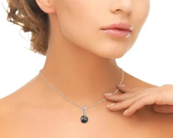 Black Tahitian Pearl & Diamond Asterie Pendant