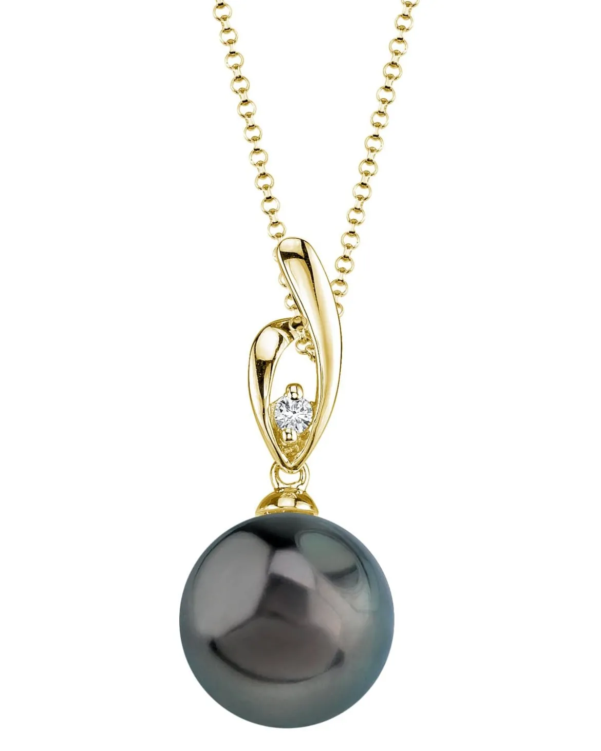 Black Tahitian Pearl & Diamond Asterie Pendant