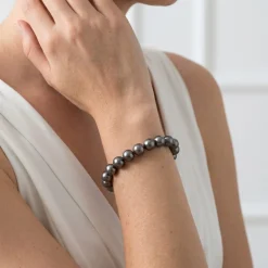 Black Tahitian Pearl Bracelet, 9.0-10.0mm - AAAA Quality