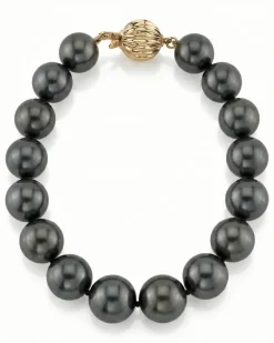 Black Tahitian Pearl Bracelet, 9.0-10.0mm - AAAA Quality