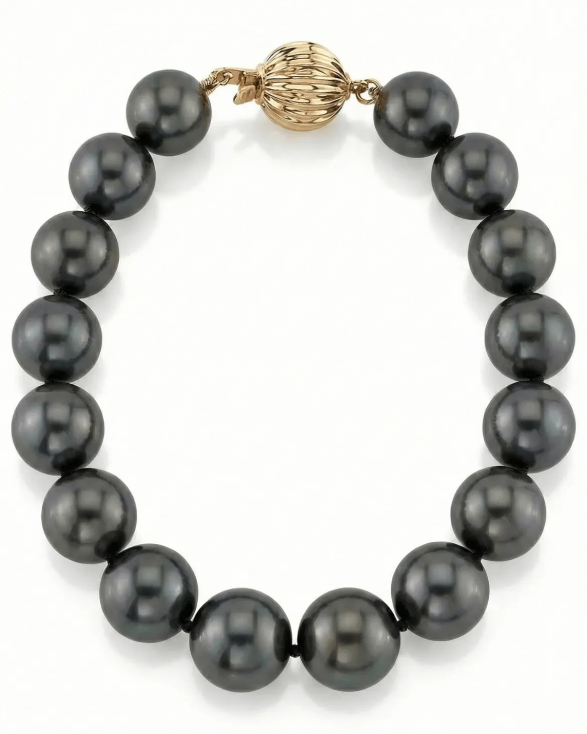 Black Tahitian Pearl Bracelet, 9.0-10.0mm - AAAA Quality