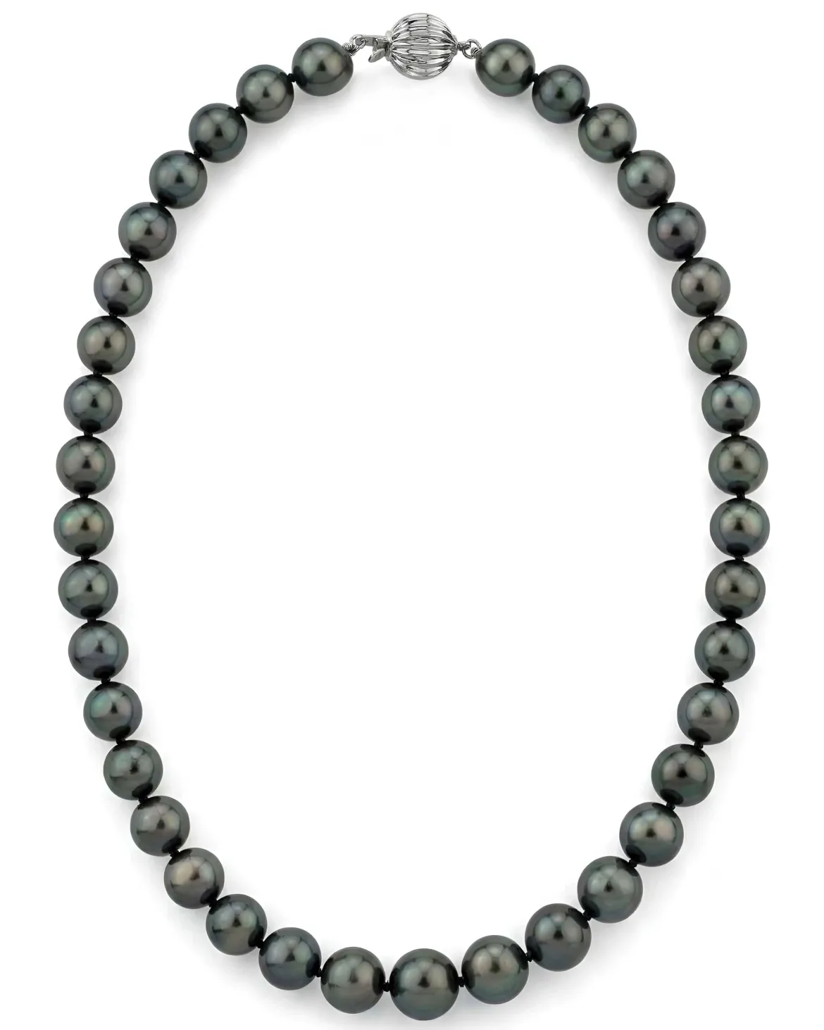 Black Tahitian Pearl Necklace, 9.0-11.0mm - AAA Quality