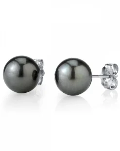 Black Tahitian Pearl Stud Earrings, 12.0-13.0mm
