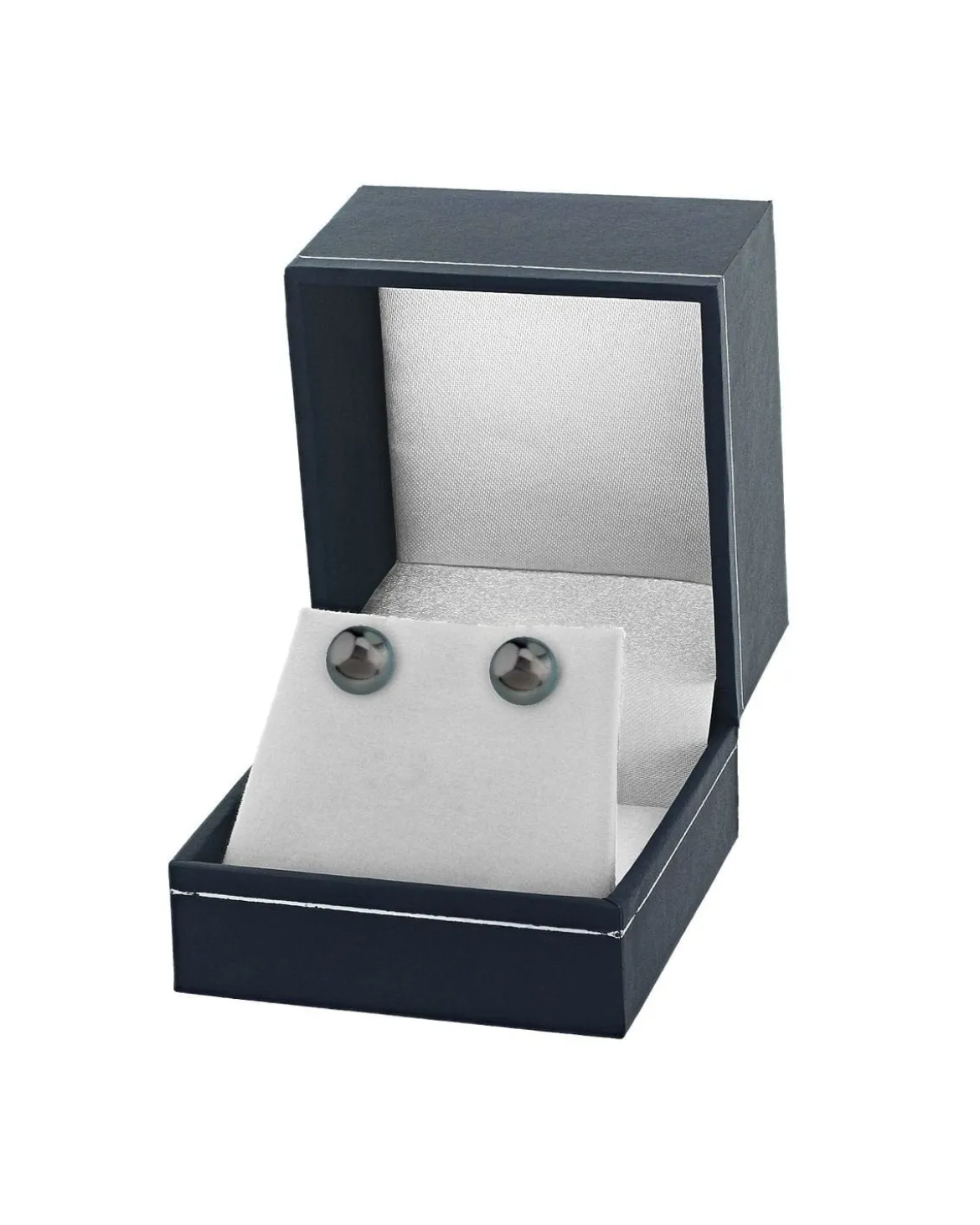 Black Tahitian Pearl Stud Earrings, 8.0-9.0mm