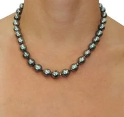 Dark Tahitian Baroque Pearl Necklace, 8.0-10.0mm
