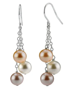 Freshwater Multicolor Pearl Cluster Earrings