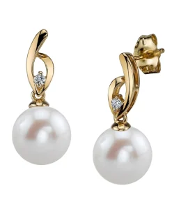 Freshwater Pearl & Diamond Lois Earrings