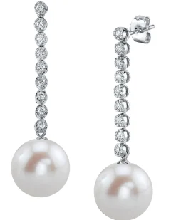 Freshwater Pearl & Diamond Bellatrix Earrings