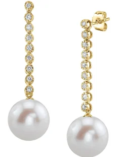 Freshwater Pearl & Diamond Bellatrix Earrings