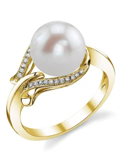 Freshwater Pearl & Diamond Willow Ring
