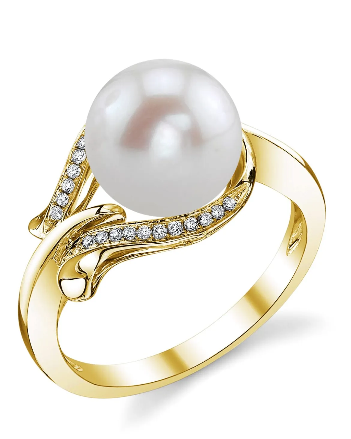 Freshwater Pearl & Diamond Willow Ring
