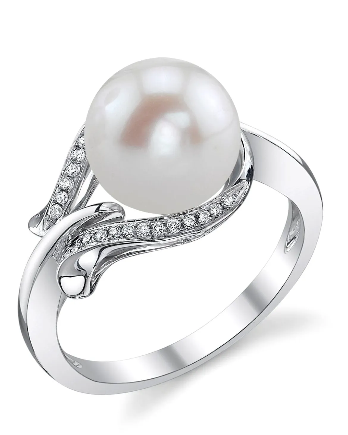 Freshwater Pearl & Diamond Willow Ring