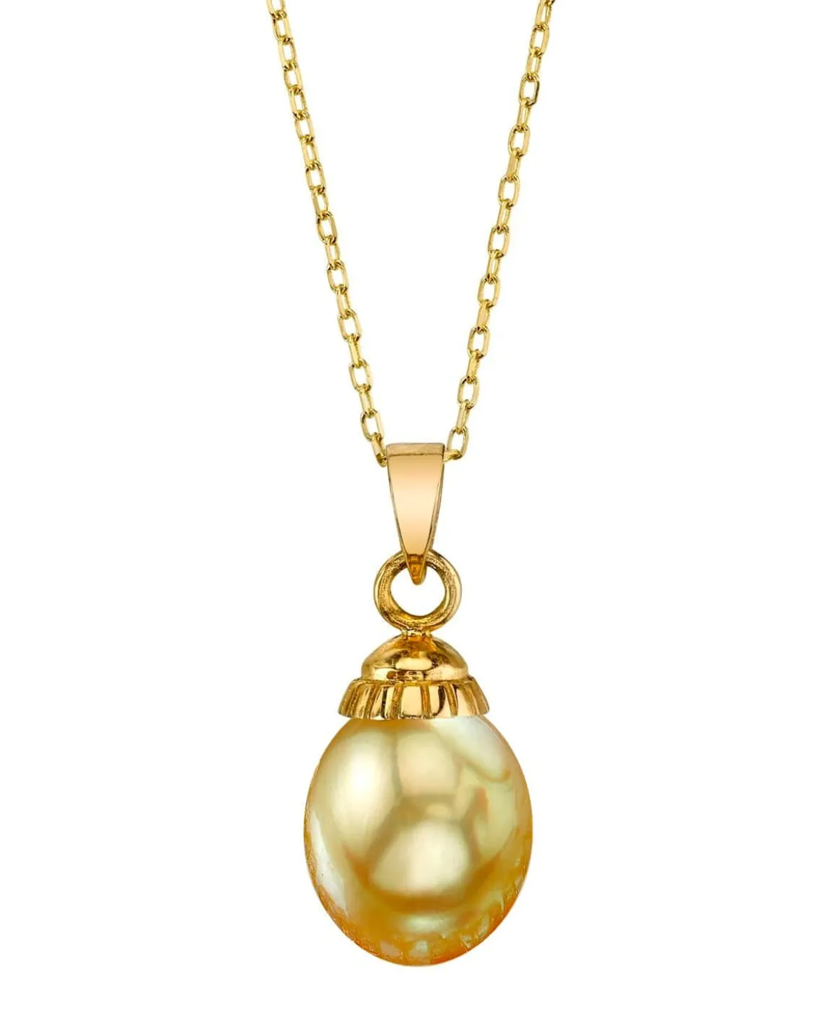 Golden South Sea Drop-Shape Pearl Solitaire Pendant