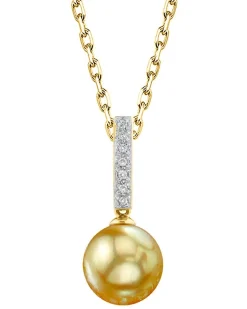 Golden South Sea Pearl & Diamond High Life Pendant