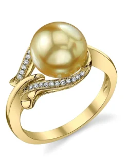 Golden South Sea Pearl & Diamond Spirit Ring