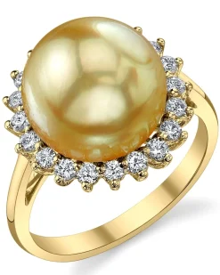 Golden South Sea Pearl & Diamond Adoration Ring