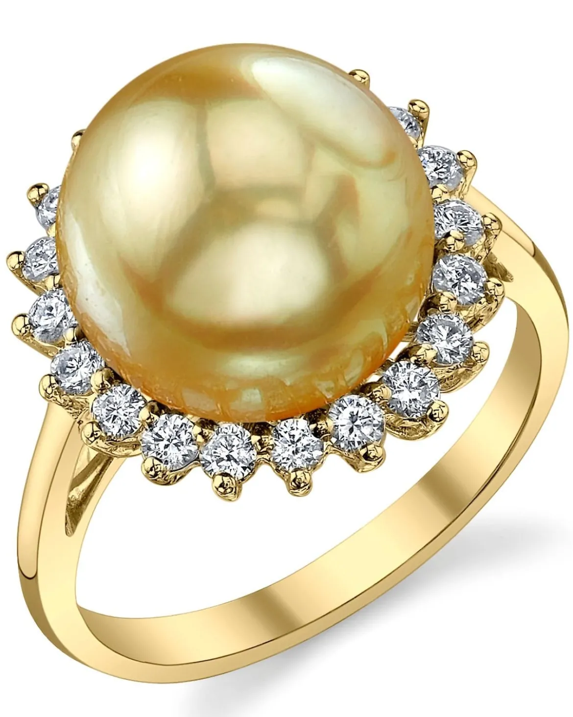 Golden South Sea Pearl & Diamond Adoration Ring