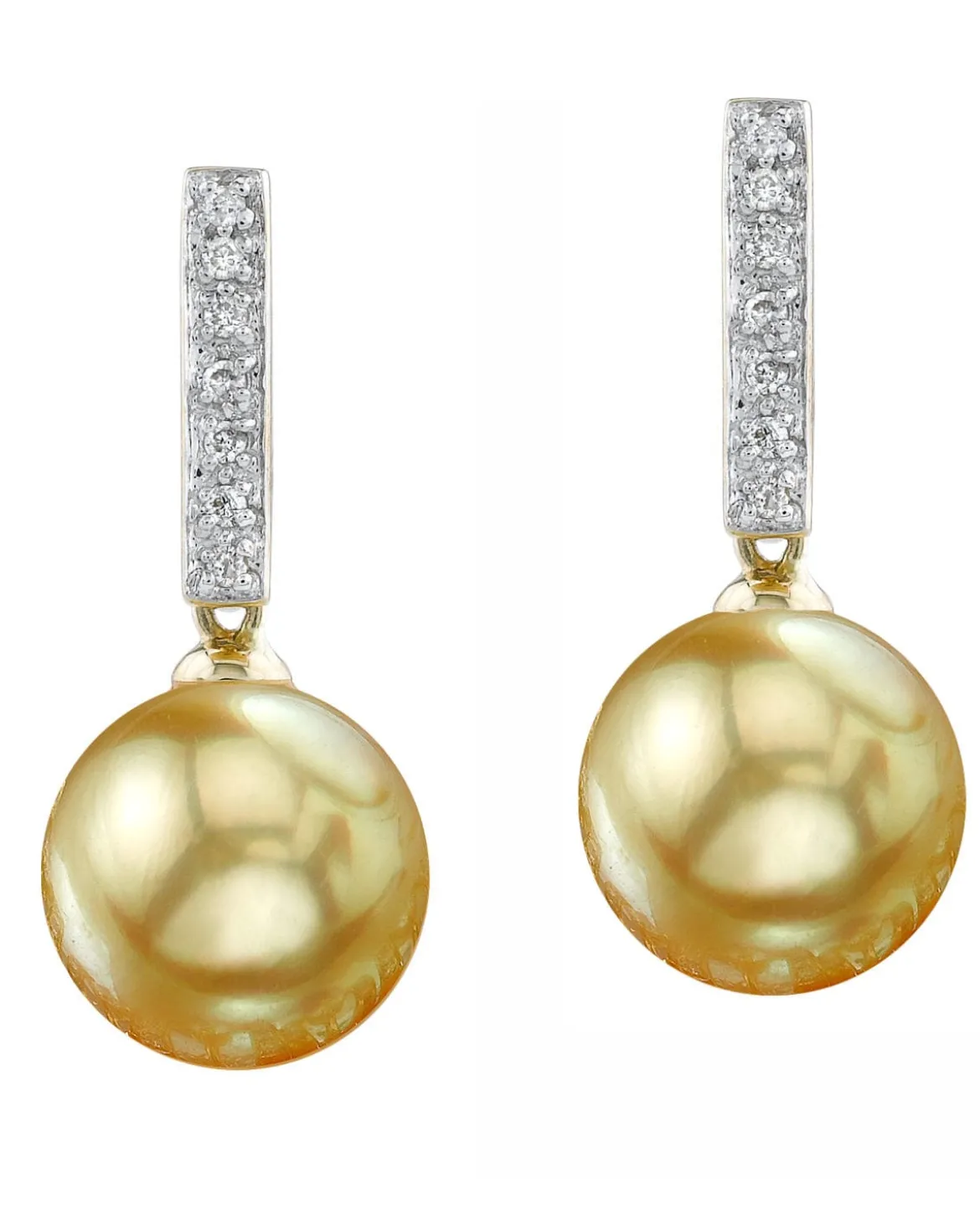 Golden South Sea Pearl & Diamond High Life Earrings