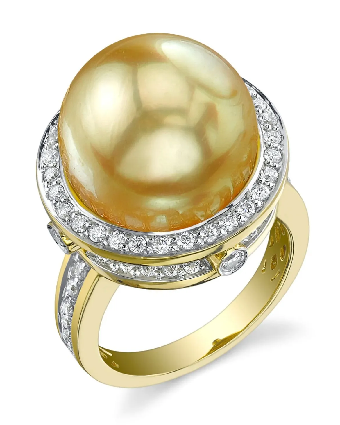 Golden South Sea Pearl & Diamond Nyx Ring