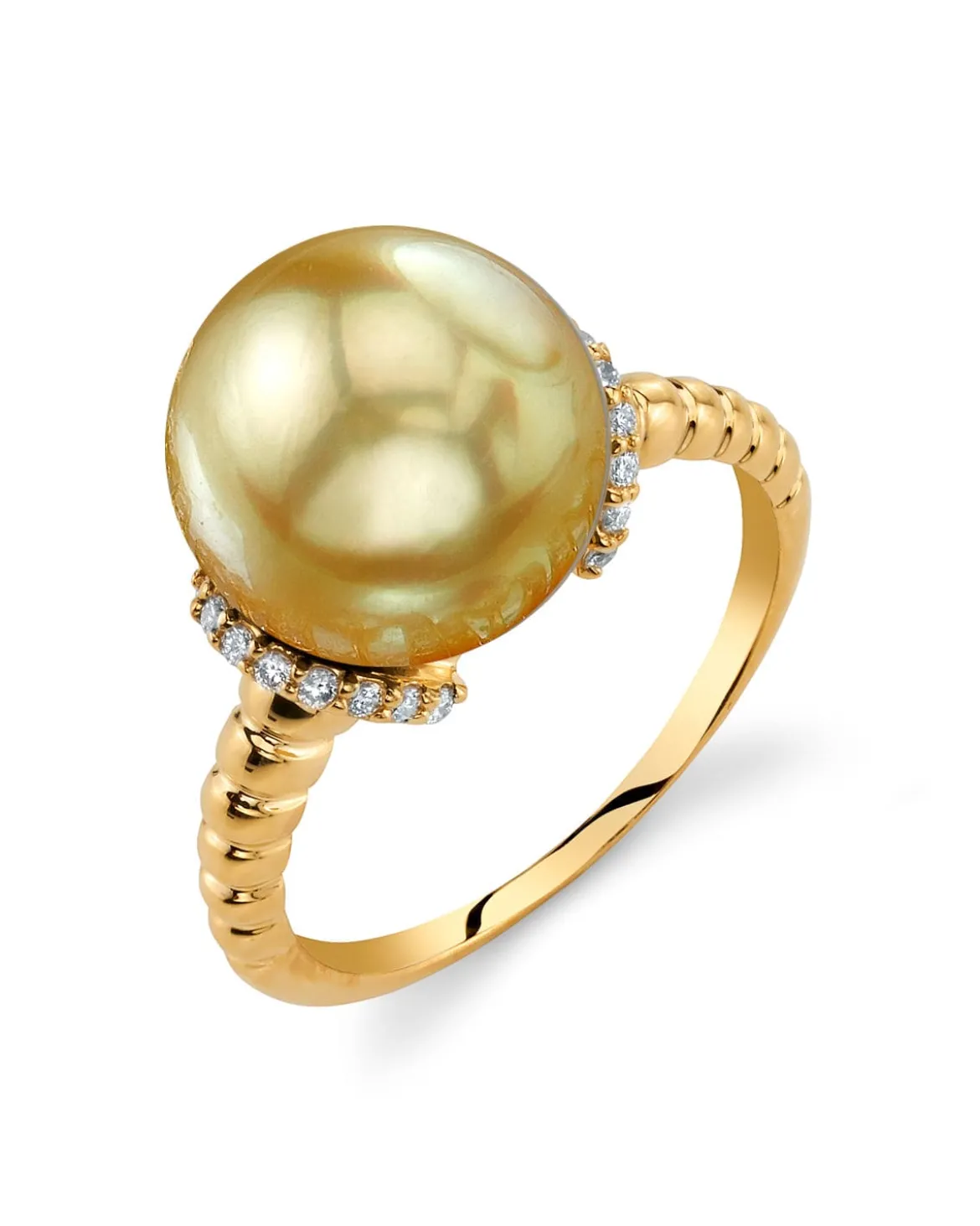 Golden South Sea Pearl & Diamond Emerge Ring