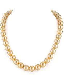 Golden South Sea Pearl Necklace, 9.0-11.0mm - AAA Quality