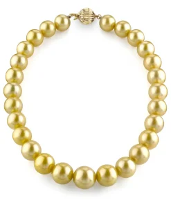 Golden South Sea Pearl Necklace, 13.0-15.0mm - AAA Quality