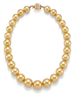 Golden South Sea Pearl Necklace, 13.0-15.0mm - AAAA Quality