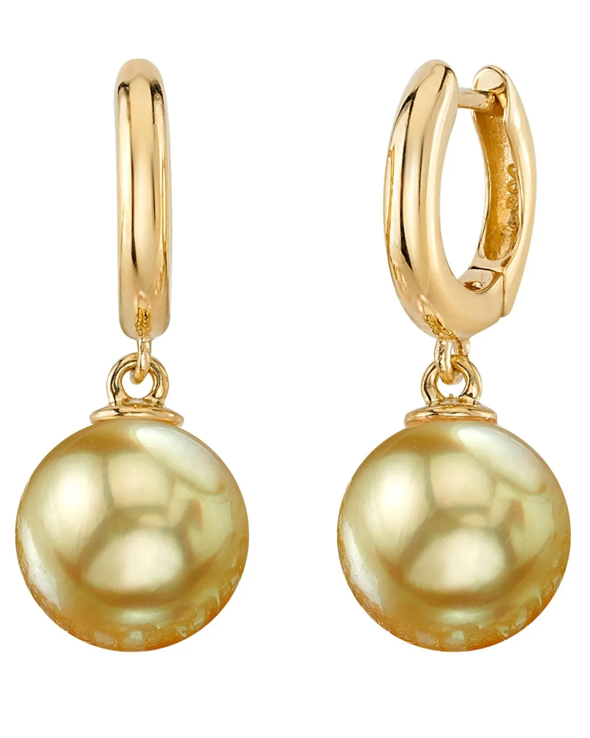 Golden South Sea Pearl Poise Hoop Earrings