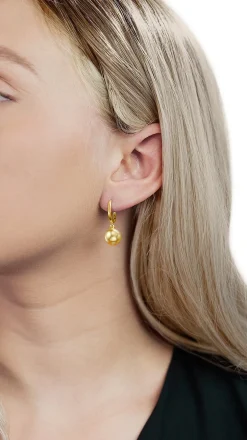 Golden South Sea Pearl Poise Hoop Earrings